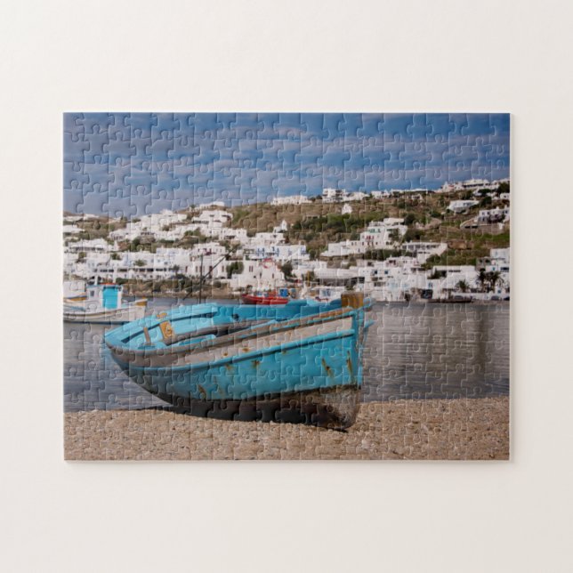 Hafen- und Hafengebiet mit griechischen Fischereif Puzzle (Horizontal)