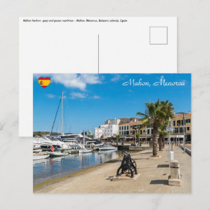Hafen und Paseo Marítimo von Mahon - Menorca, Span Postkarte