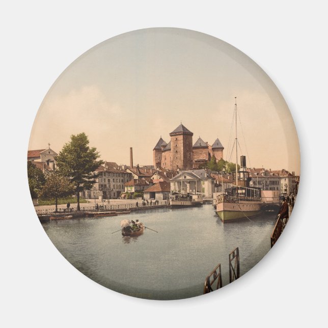 Hafen und Schloss Fort, Annecy, Frankreich Magnet (Vorne)