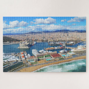 Hafen und Stadt Barcelona Puzzle