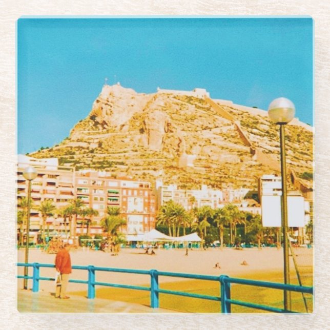 Hafen von Alicante Glasuntersetzer (Vorderseite)