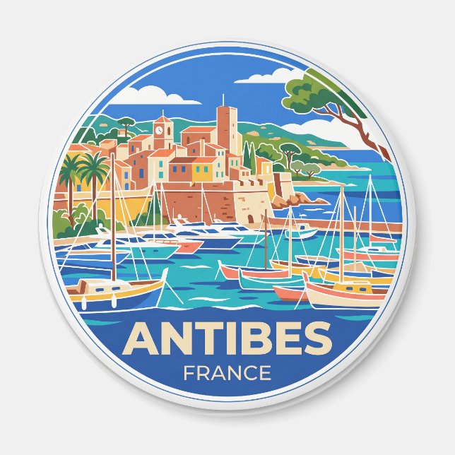 Hafen von Antibes Frankreich Magnet (Vorne)