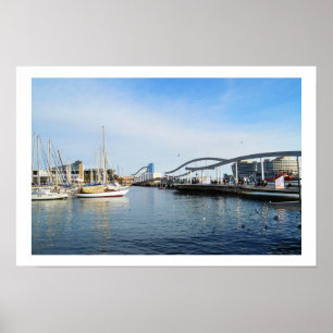 Hafen von Barcelona Spanien Poster
