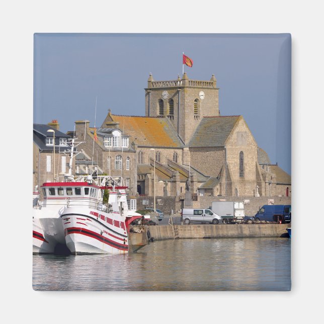 Hafen von Barfleur in Frankreich Magnet (Vorne)