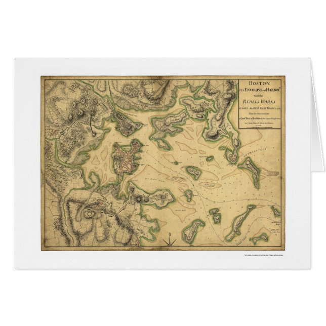 Hafen von Boston-Karte 1775 (Vorderseite (Horizontal))