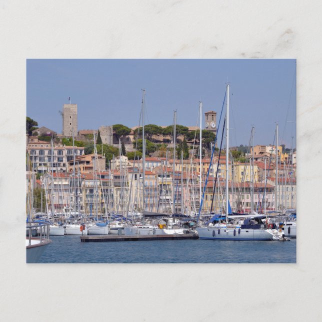 Hafen von Cannes in Frankreich Postkarte (Vorderseite)