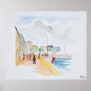 Hafen von Concarneau   Bretagne, Frankreich Poster