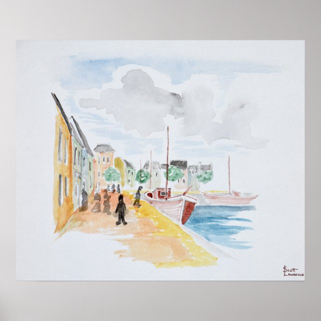 Hafen von Concarneau | Bretagne, Frankreich Poster (Vorne)