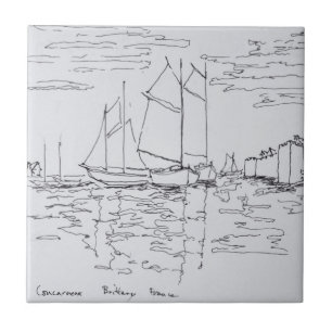 Hafen von Concarneau  Südliche Bretagne, Frankrei Fliese