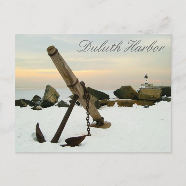 Hafen von Duluth im Winter Postkarte (Vorderseite)