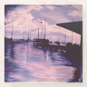 Hafen von Fort de France, Martinique Glasuntersetzer