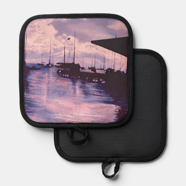 Hafen von Fort De France Topflappen (Vorderseite/Rückseite)