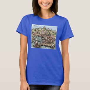 Hafen von Genua in Farbe, 1493 T-Shirt