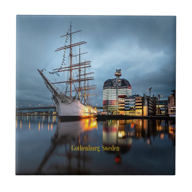 Hafen von Göteborg, Schweden Fliese (Vorderseite)