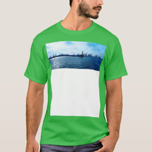 Hafen von Hamburg mit vielen Kranen Foto T-Shirt