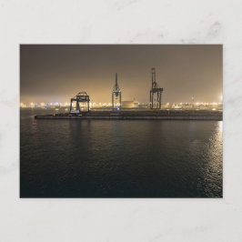 Hafen von Hull bei Nacht – Industrielle Docklands Postkarte