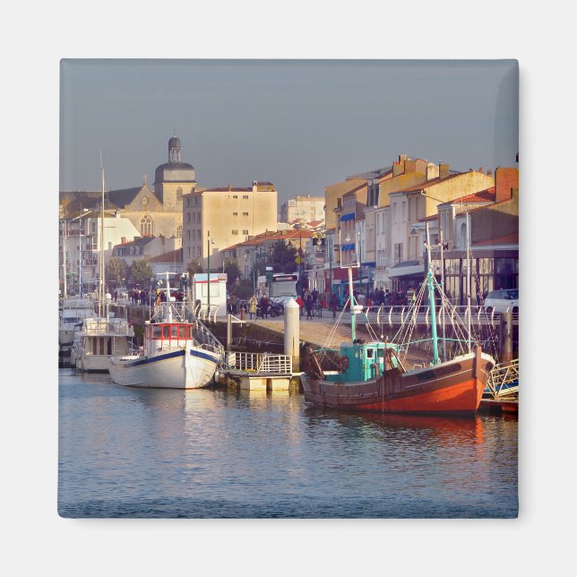Hafen von Les Sables d'Olonne in Frankreich Postca Magnet (Vorne)