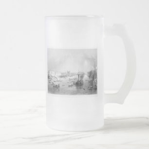 Hafen von London 1840 Mattglas Bierglas