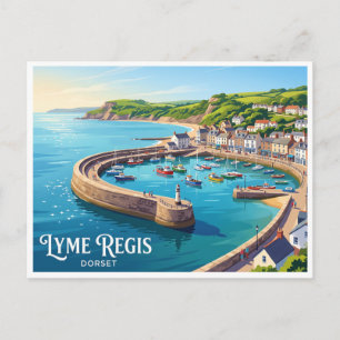Hafen von Lyme Regis England Postkarte