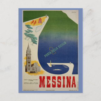 Hafen von Messina auf Sizilien Vintage italienisch Postkarte