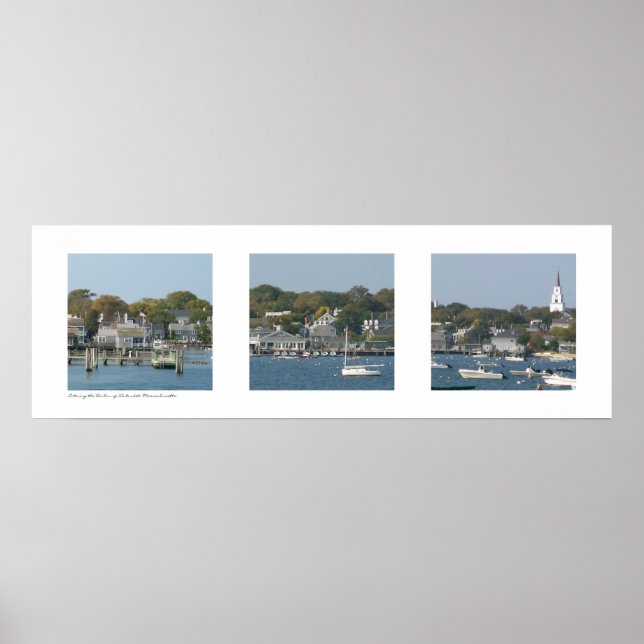 Hafen von Nantucket, Massachusetts Triptych Poster (Vorne)