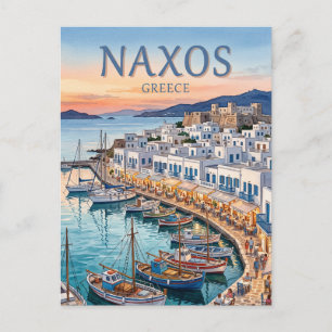 Hafen von Naxos Griechenland Postkarte