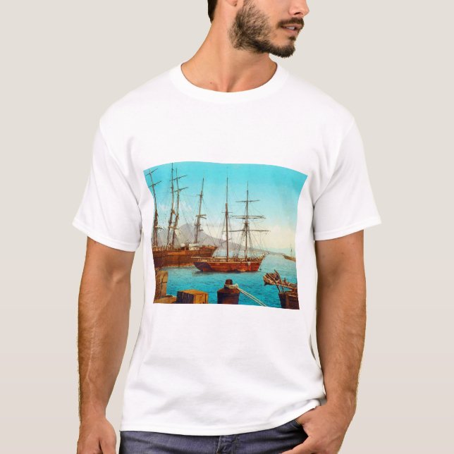Hafen von Neapel Italien 1800 T-Shirt (Vorderseite)