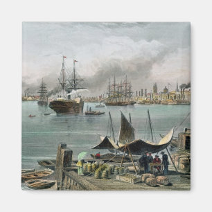Hafen von New Orleans, graviert von D.G. Thompson Magnet