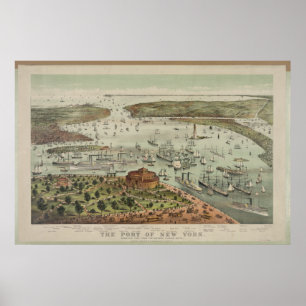 Hafen von New York - 1892 Poster