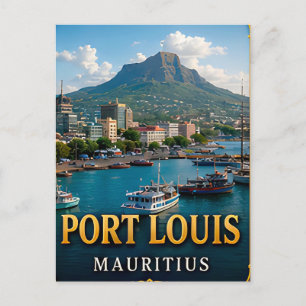 Hafen von Port Louis und tropische Inselansichten Postkarte