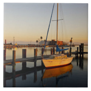 Hafen von Rockport, Texas bei Sonnenuntergang Fliese