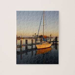 Hafen von Rockport, Texas bei Sonnenuntergang Puzzle