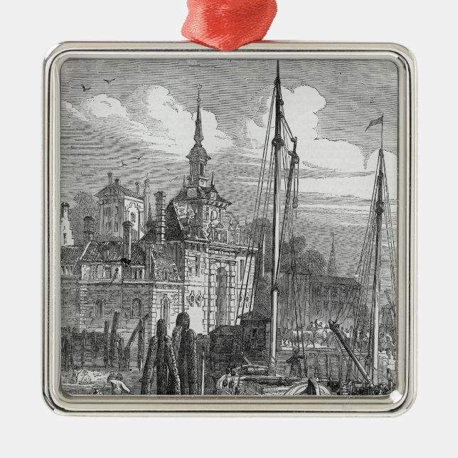 Hafen von Rotterdam, Holland Ornament Aus Metall (Vorne)