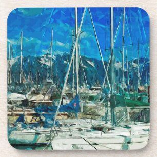 Hafen von Seward Alaska Abstrakter Impressionismus Untersetzer