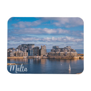 Hafen von Sliema und Wolkenkratzer in Malta Magnet