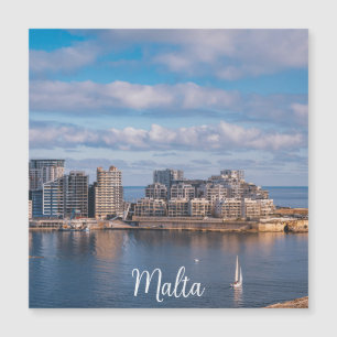Hafen von Sliema und Wolkenkratzer in Malta Magnet