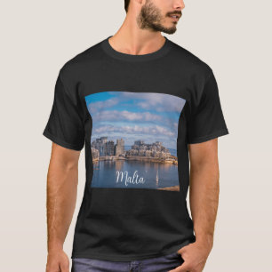 Hafen von Sliema und Wolkenkratzer in Malta T-Shirt