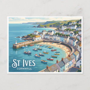 Hafen von St Ives England Postkarte