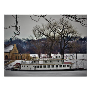"Hafen von St. Paul Riverboat" Fotodruck