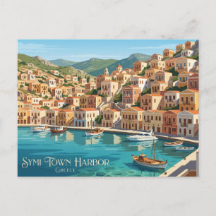 Hafen von Symi Town Griechenland Postkarte