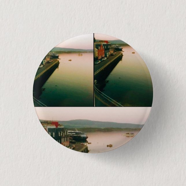Hafen von Tobermory, Insel Mull, Schottland Button (Vorderseite)