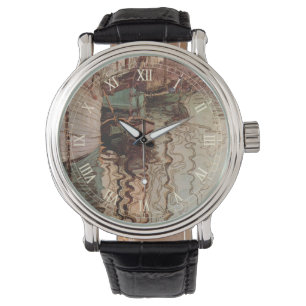 Hafen von Triest von Egon Schiele, Vintage Art Armbanduhr