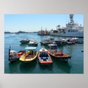 Hafen von Valparaiso, Chile Poster
