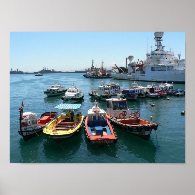 Hafen von Valparaiso, Chile Poster (Vorne)