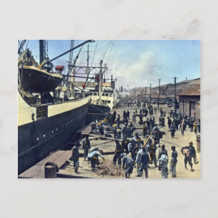 Hafen von Yokohama Japan Vintage-Schifffahrt 横浜港 Postkarte