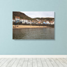 Hafenansicht des Dorfes Staithes Leinwanddruck
