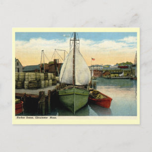 Hafenansicht, Gloucester, MA Vintage Postkarte