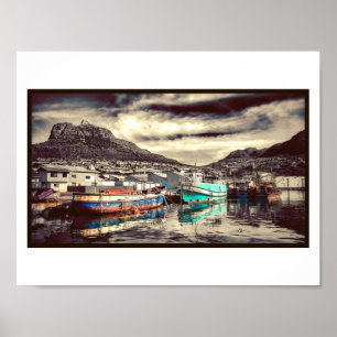 Hafenboote Reflektion Wasser Hout Bay Poster