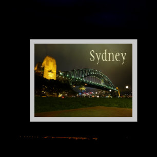 Hafenbrücke bei Nacht, Sydney, Australien Postkart Postkarte