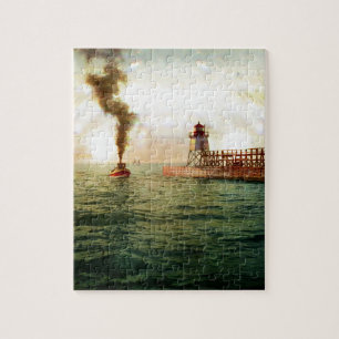 Hafeneingang, Charlevoix, Michigan circa 1900 Puzzle